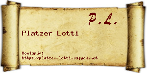Platzer Lotti névjegykártya
